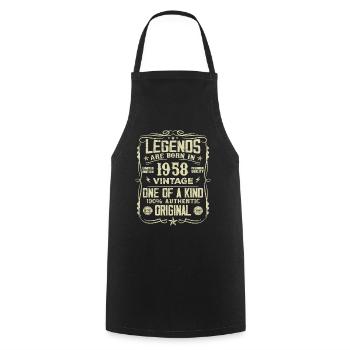 Made in 1958 Vintage 1958 Anniversary Gift - Cooking Apron - black - Front - AI Model Male 185 dark (185cm)