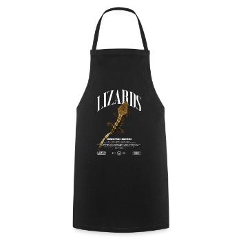 Gecko à crête Streetwear gardien de lézard - Tablier de cuisine - noir - Devant - AI Model Male 185 dark (185cm)