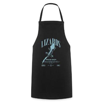 Gecko à crête Streetwear gardien de lézard - Tablier de cuisine - noir - Devant - AI Model Male 185 dark (185cm)