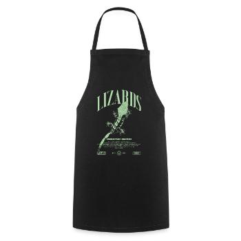 Gecko à crête Streetwear gardien de lézard - Tablier de cuisine - noir - Devant - AI Model Male 185 dark (185cm)