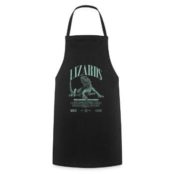 Dragon barbu Streetwear gardien de lézard - Tablier de cuisine - noir - Devant - AI Model Male 185 dark (185cm)