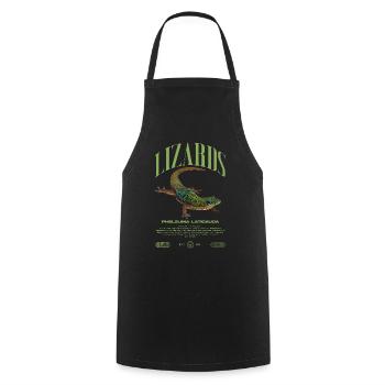 Phelsuma laticauda Day Gecko Lizard Keeper - Cooking Apron - black - Front - AI Model Male 185 dark (185cm)