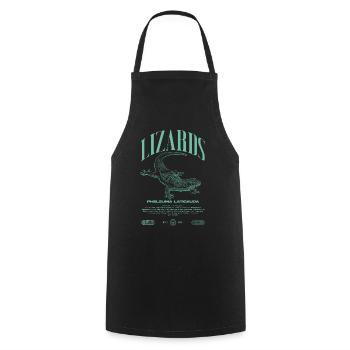 Phelsuma laticauda Day Gecko Lizard Keeper - Cooking Apron - black - Front - AI Model Male 185 dark (185cm)