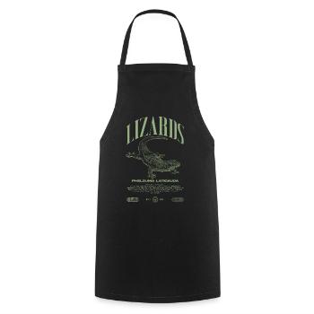 Phelsuma laticauda Day Gecko Lizard Keeper - Cooking Apron - black - Front - AI Model Male 185 dark (185cm)