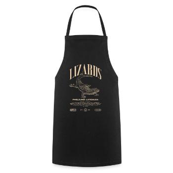 Phelsuma laticauda Day Gecko Lizard Keeper - Cooking Apron - black - Front - AI Model Male 185 dark (185cm)