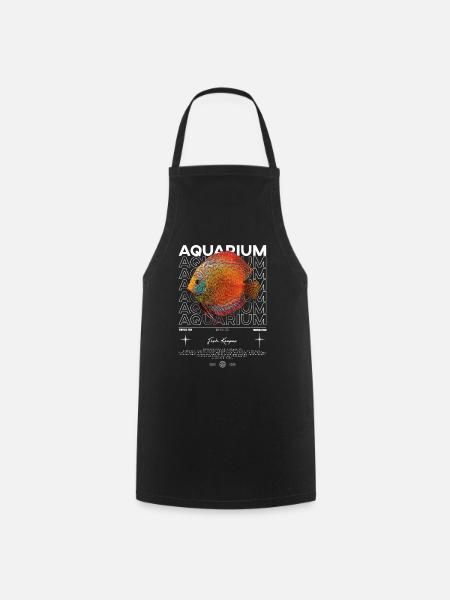 Discus Cichlid Fish Keeper Modern Streetwear - Kochschürze - Schwarz