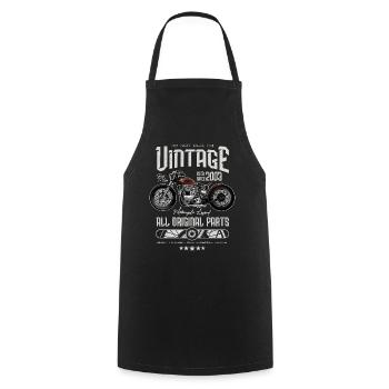 Vintage Motorrad Biker Motorrad Geburtstag 2003 - Kochschürze - Schwarz - Vorne - AI Model Male 185 dark (185cm)