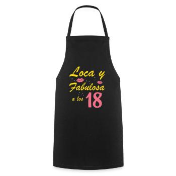 Fou et fabuleux à 18 ans - Tablier de cuisine - noir - Devant - AI Model Male 185 dark (185cm)