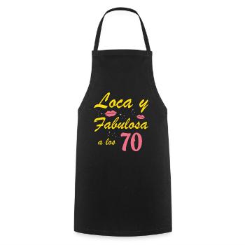 Fou et fabuleux à 70 ans - Tablier de cuisine - noir - Devant - AI Model Male 185 dark (185cm)
