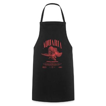 Asian Arowana Monster Fish Keeper Streetwear - Cooking Apron - black - Front - AI Model Male 185 dark (185cm)