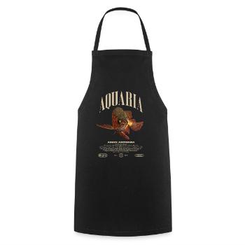 Asian Arowana Monster Fish Keeper Streetwear - Cooking Apron - black - Front - AI Model Male 185 dark (185cm)