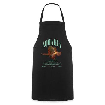 Asian Arowana Monster Fish Keeper Streetwear - Cooking Apron - black - Front - AI Model Male 185 dark (185cm)