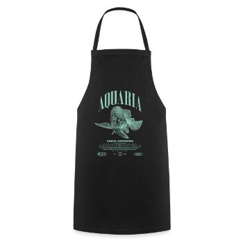 Asian Arowana Monster Fish Keeper Streetwear - Cooking Apron - black - Front - AI Model Male 185 dark (185cm)