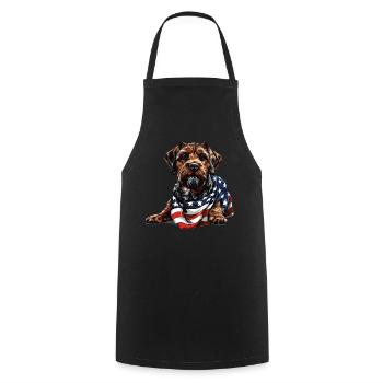 Border Terrier Chien 4 juillet Cadeaux avec - Tablier de cuisine - noir - Devant - AI Model Male 185 dark (185cm)