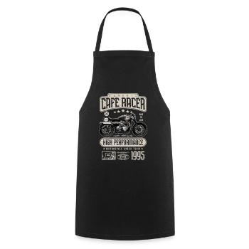 Cafe Racer Motorcycle Birthday Biker Born 1995 - Cooking Apron - black - Front - AI Model Male 185 dark (185cm)