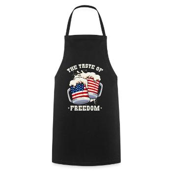 The Taste Of Freedom 4th Of July USA Beer Glass - Cooking Apron - black - Front - AI Model Male 185 dark (185cm)