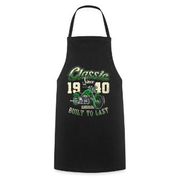 Motorcycle Bikers Motorbike Birthday Born In 1931 - Cooking Apron - black - Front - AI Model Male 185 dark (185cm)