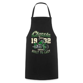 Motorcycle Bikers Motorbike Birthday Born In 1931 - Cooking Apron - black - Front - AI Model Male 185 dark (185cm)