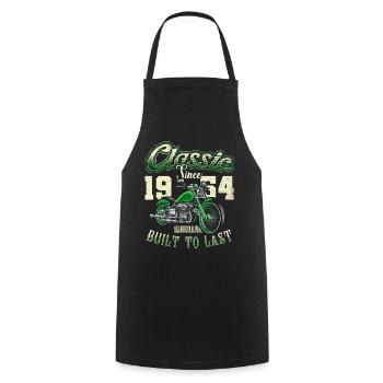 Motorcycle Bikers Motorbike Birthday Born In 1954 - Cooking Apron - black - Front - AI Model Male 185 dark (185cm)