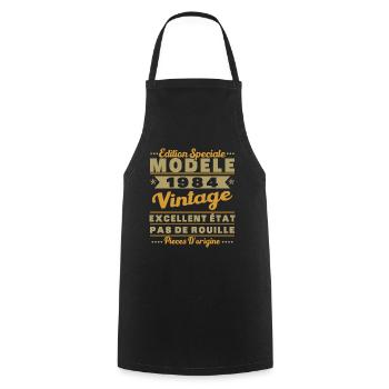 1984 Vintage Original 1984 Birthday Gift - Cooking Apron - black - Front - AI Model Male 185 dark (185cm)
