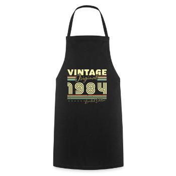 Vintage 1984 Rétro Cadeau D'anniversaire 1984 - Tablier de cuisine - noir - Devant - AI Model Male 185 dark (185cm)