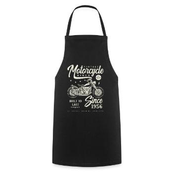 Vintage Motorcycle Bikers Motorbike Birthday 1956 - Cooking Apron - black - Front - AI Model Male 185 dark (185cm)