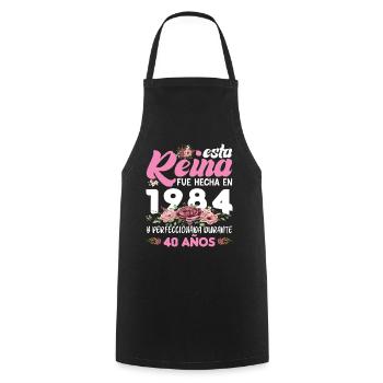 40 Jahre Geburtstagsgeschenk Frau aus dem Jahr 1984 - Kochschürze - Schwarz - Vorne - AI Model Male 185 dark (185cm)
