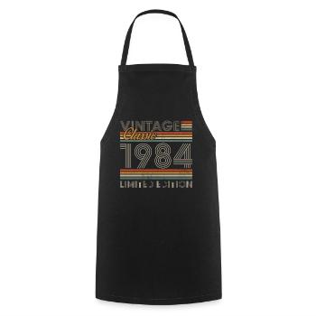 Vinatge 1984 Geburtstagsgeschenk - Kochschürze - Schwarz - Vorne - AI Model Male 185 dark (185cm)