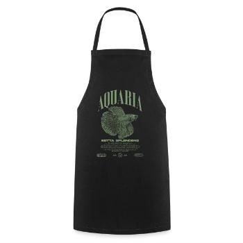 Betta Fish Keeper Modern Streetwear - Cooking Apron - black - Front - AI Model Male 185 dark (185cm)