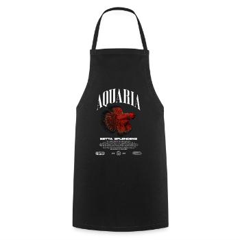 Betta Fish Keeper Modern Streetwear - Cooking Apron - black - Front - AI Model Male 185 dark (185cm)