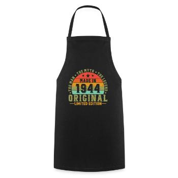 Vinatge 1944 Birthday Gift - Cooking Apron - black - Front - AI Model Male 185 dark (185cm)