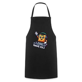 Raviolis Rave Techno Disco DJ Drôle Fantaisiste - Tablier de cuisine - noir - Devant - AI Model Male 185 dark (185cm)