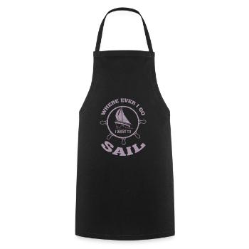 Sailing no matter where you want to sail - Cooking Apron - black - Front - AI Model Male 185 dark (185cm)