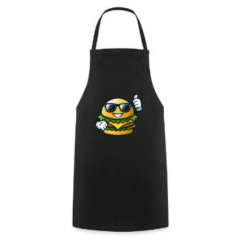Cool Burger Lunettes de soleil Fast Food Pouces vers le haut - Tablier de cuisine - noir - Devant - AI Model Male 185 dark (185cm)