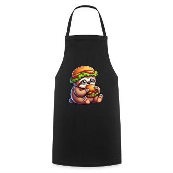 Süßes Faultier Hamburger Cheeseburger Fast Food Ca - Kochschürze - Schwarz - Vorne - AI Model Male 185 dark (185cm)