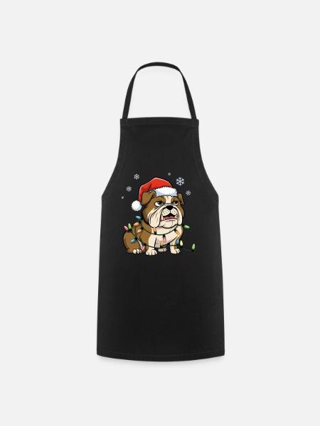French Bulldog Christmas Lights Xmas Dogs Gifts - Kochschürze - Schwarz