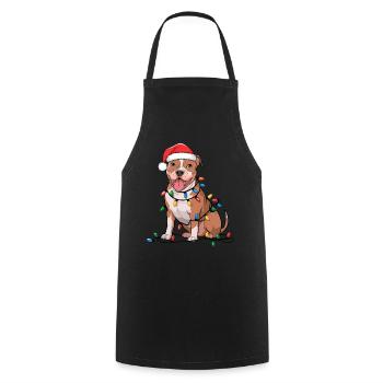 American Terrier Christmas Lights Xmas - Cooking Apron - black - Front - AI Model Male 185 dark (185cm)