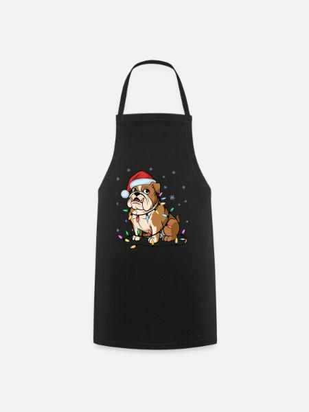 French Bulldog Christmas Lights Xmas Dogs Gifts - Kochschürze - Schwarz