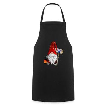 Blaulicht Wichtel Weihnachtsgnom - Kochschürze - Schwarz - Vorne - AI Model Male 185 dark (185cm)