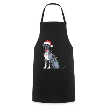 Great Dane Christmas Lights Xmas Dogs Gifts - Cooking Apron - black - Front - AI Model Male 185 dark (185cm)