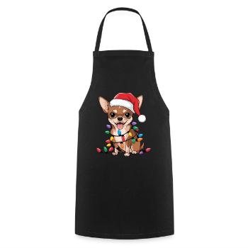 Chihuahua Christmas Lights Xmas Dogs Gifts for Men - Kochschürze - Schwarz - Vorne - AI Model Male 185 dark (185cm)