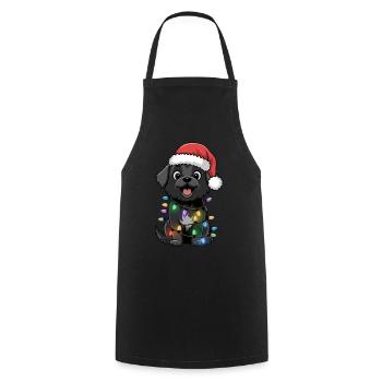 Schipperke Christmas Lights Xmas Dogs Gifts - Kochschürze - Schwarz - Vorne - AI Model Male 185 dark (185cm)