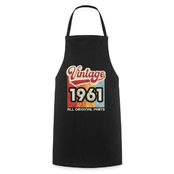 Jahrgang 1961 - Kochschürze - Schwarz - Vorne - AI Model Male 185 dark (185cm)