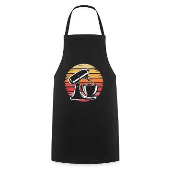 Retro Baking Mixer Kitchen Lover Gifts for Women - Kochschürze - Schwarz - Vorne - AI Model Male 185 dark (185cm)