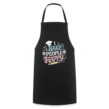I Bake People Happy Funny Baking Lover Gifts Men - Kochschürze - Schwarz - Vorne - AI Model Male 185 dark (185cm)