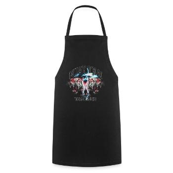 Muay Thai MMA Tiger Thaïlande Kickboxing - Tablier de cuisine - noir - Devant - AI Model Male 185 dark (185cm)