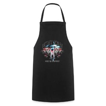 Muay Thai combatif MMA Tiger Kickboxing - Tablier de cuisine - noir - Devant - AI Model Male 185 dark (185cm)