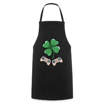 Gaming Shamrock St Patrick's Day Gamer Gifts Men - Kochschürze - Schwarz - Vorne - AI Model Male 185 dark (185cm)