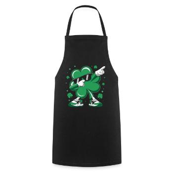 Dabbing Shamrock St Patrick's Day Dab Dance kids - Kochschürze - Schwarz - Vorne - AI Model Male 185 dark (185cm)