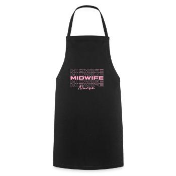 Midwife Nurse Medical Nurses Stylish - Cooking Apron - black - Front - AI Model Male 185 dark (185cm)